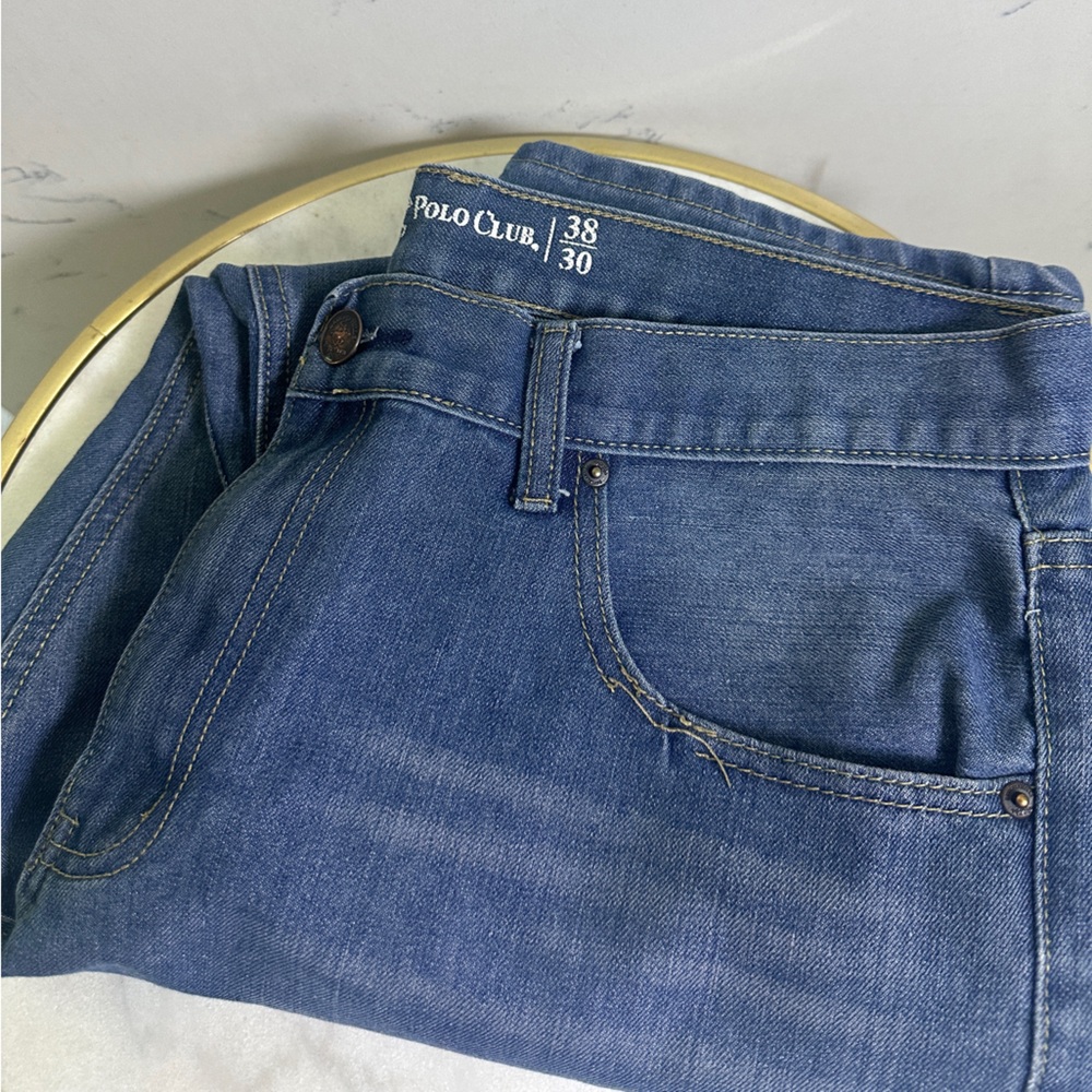 Beverly Hills Polo Club Men’s Blue Denim Straight Jeans 38/30